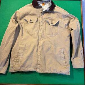 Tailor Vintage Men's Brown Canvas Sherpa-Lined Shirt Jacket